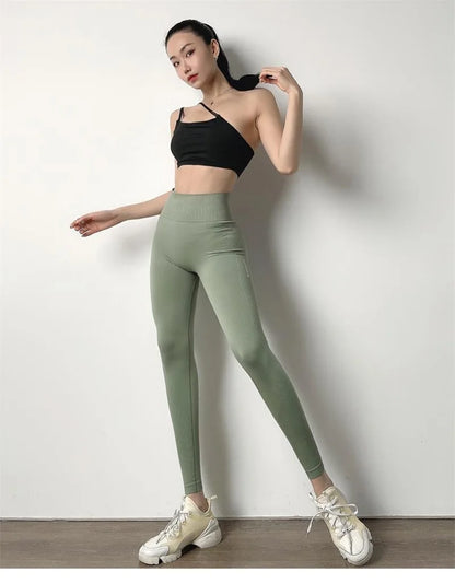 Seamless High-Waist Yoga Pants | Push Up Fitness Leggings