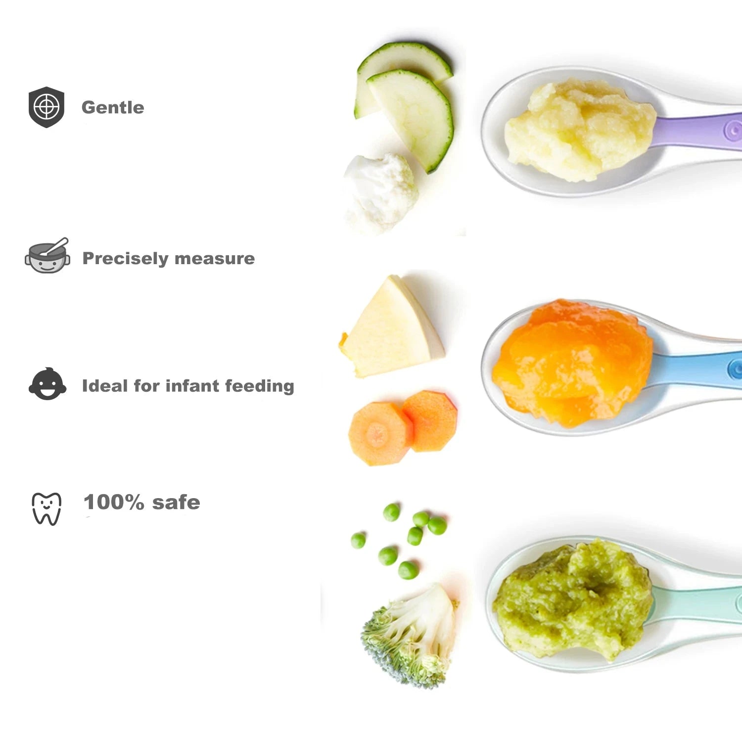 Baby Silicone Soft Training Feeding Spoons with Temperature Sensing
