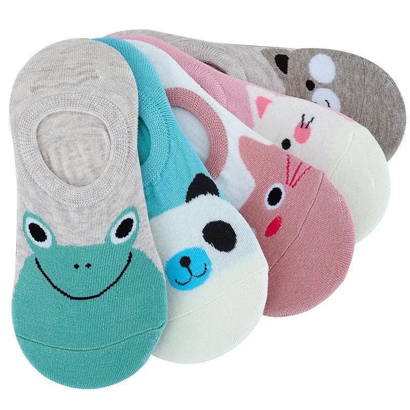 Colorful Animal Invisible Cotton Socks