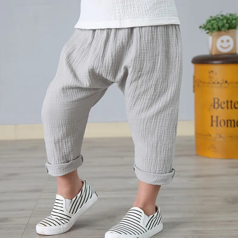 Boys Linen Pants – Summer Harem Pants for Kids (1-6 Years)