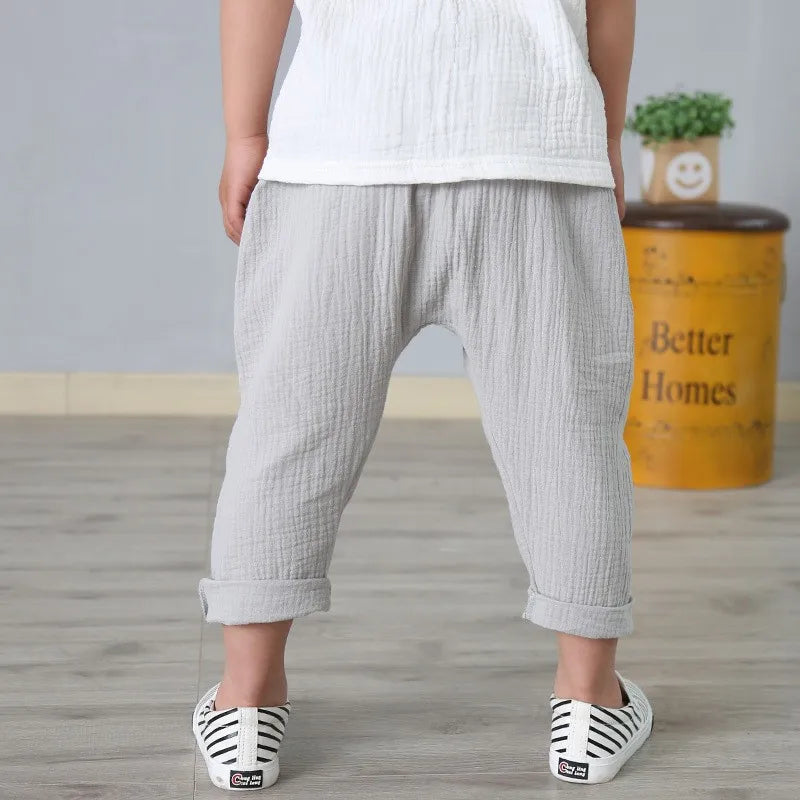 Boys Linen Pants – Summer Harem Pants for Kids (1-6 Years)
