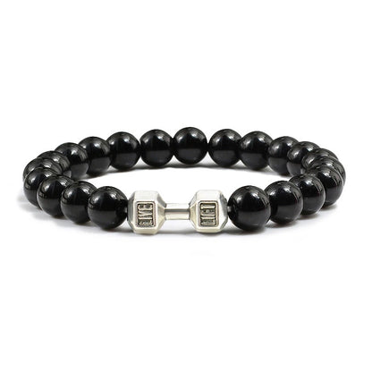 Natural Volcanic Stone Dumbbell Beaded Bracelet