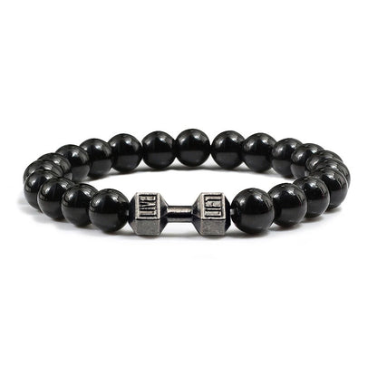 Natural Volcanic Stone Dumbbell Beaded Bracelet