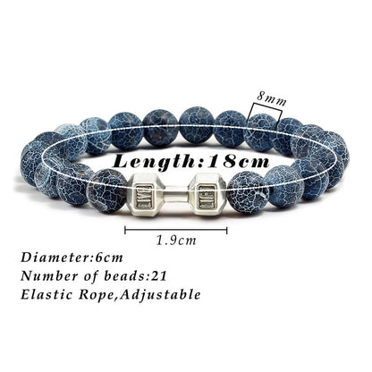 Natural Volcanic Stone Dumbbell Beaded Bracelet