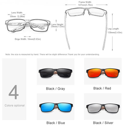 KINGSEVEN Aluminum &amp; Walnut Wood Sunglasses