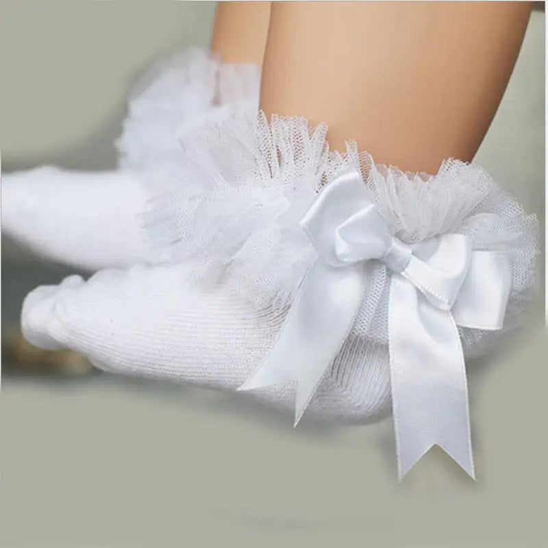 Princess Tutu Lace Ruffle Ankle Socks for Girls (0–6Y)