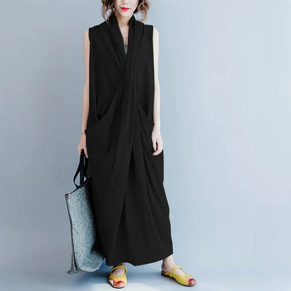 ZANZEA Oversize Asymmetrical Maxi Dress