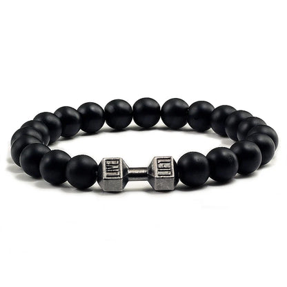 Natural Volcanic Stone Dumbbell Beaded Bracelet