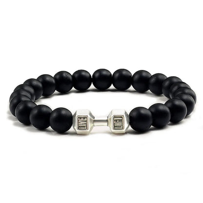 Natural Volcanic Stone Dumbbell Beaded Bracelet