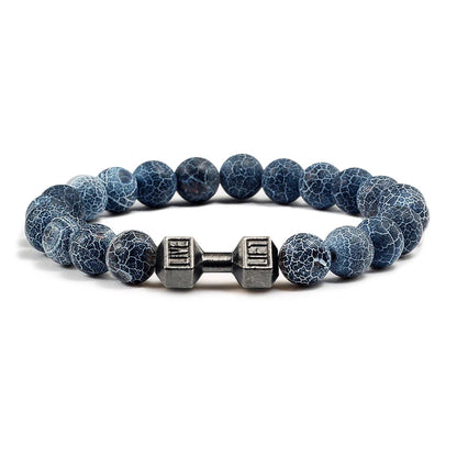 Natural Volcanic Stone Dumbbell Beaded Bracelet