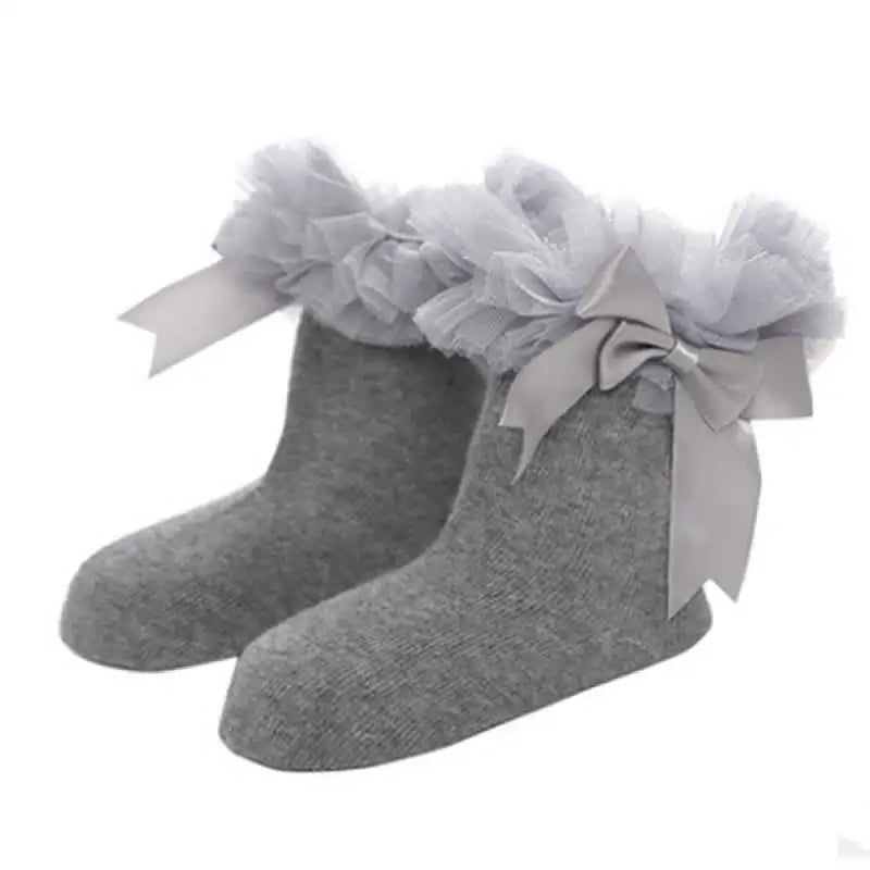 Princess Tutu Lace Ruffle Ankle Socks for Girls (0–6Y)