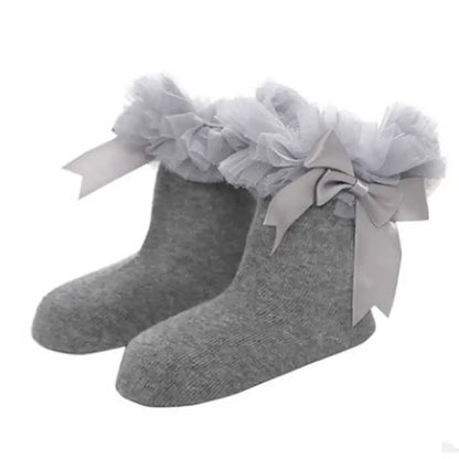 Princess Tutu Lace Ruffle Ankle Socks for Girls (0–6Y)