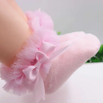 Princess Tutu Lace Ruffle Ankle Socks for Girls (0–6Y)