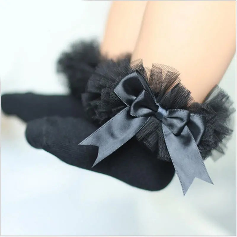 Princess Tutu Lace Ruffle Ankle Socks for Girls (0–6Y)