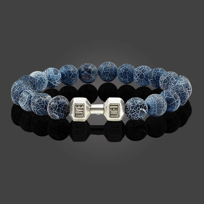 Natural Volcanic Stone Dumbbell Beaded Bracelet