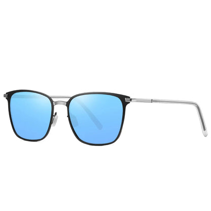 Men’s Square Polarized Sunglasses – Night Vision Driver Metal Shades