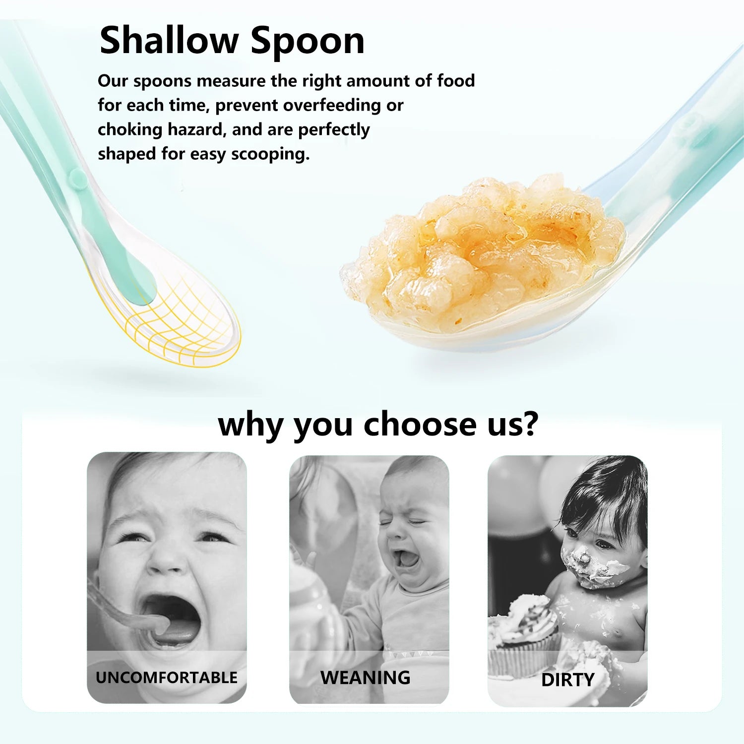 Baby Silicone Soft Training Feeding Spoons with Temperature Sensing
