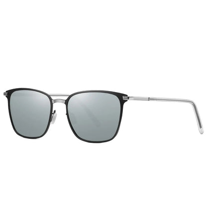 Men’s Square Polarized Sunglasses – Night Vision Driver Metal Shades