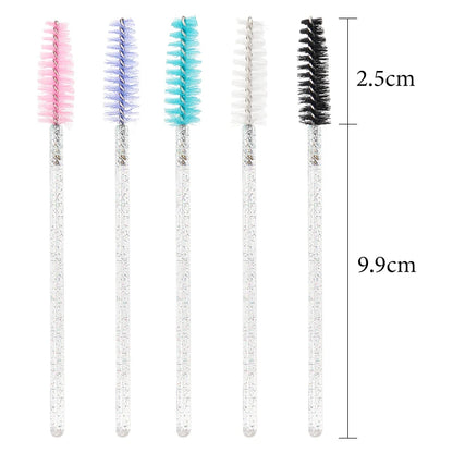 Disposable Crystal Eyelash Brush Comb - 50/100 pcs Mascara Wands Makeup Brushes