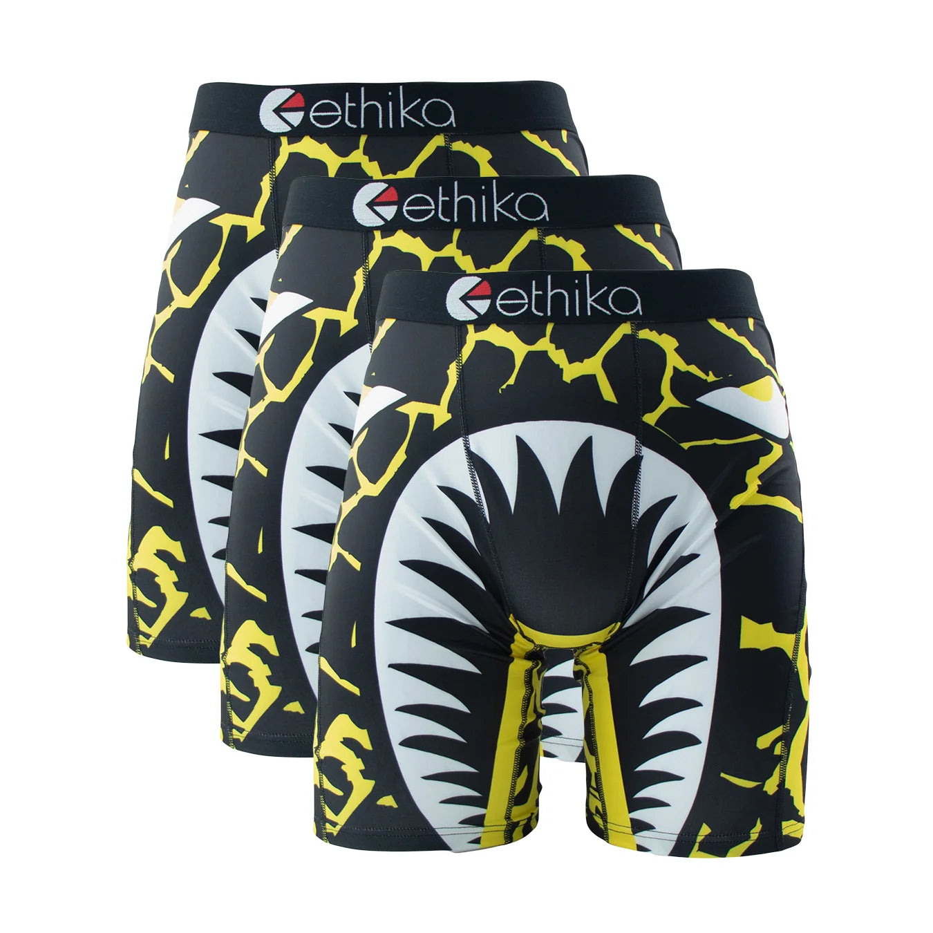 3Pcs ETHIKA Men Sexy Underwear Boxers Fashion Print Man Underwear Summer Breathable Panties Lingeries Plus Size Men Boxer Briefs