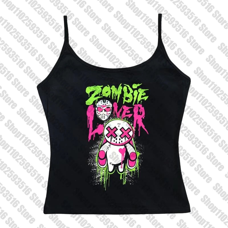 Y2K Anime Letter Crop Top for Women