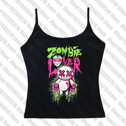 Y2K Anime Letter Crop Top for Women