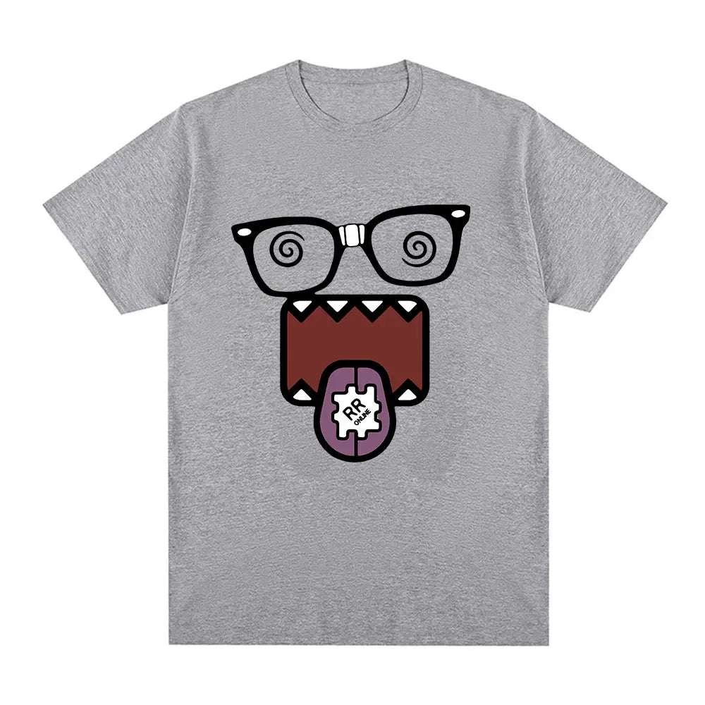 Fashion Kawaii Oversized Men T Shirt Pattern Y2K Cotton Print Round Neck Loose T-shirt Summer Women&