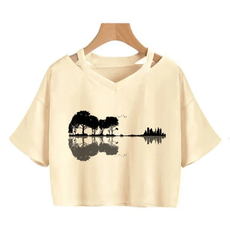 Y2K Graphic Cropped T-Shirt for Women | Harajuku Gothic Korean Style Tee