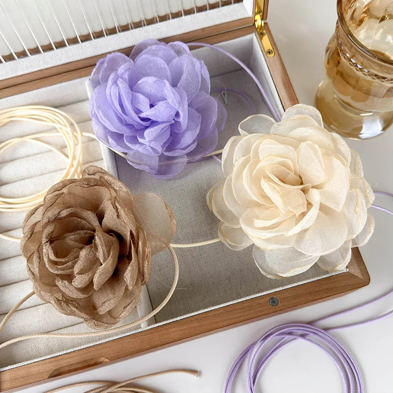 Spring Collection Multi-Color Rose Choker Necklace