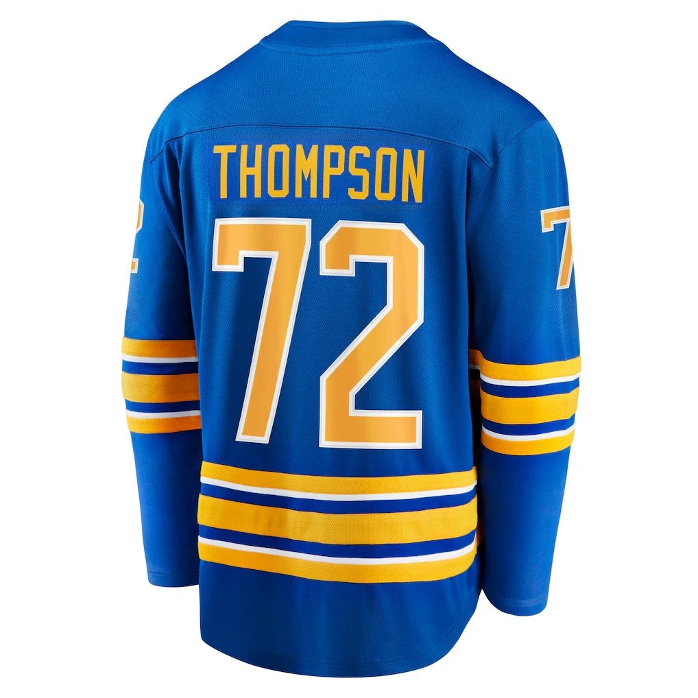Thompson 72 Buffalo Bison Hockey Jersey | 3D HD Print Long Sleeve V-Neck Tee | Unisex Pullover Top