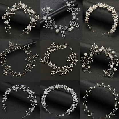 Elegant Crystal &amp; Pearl Bridal Headband for Women