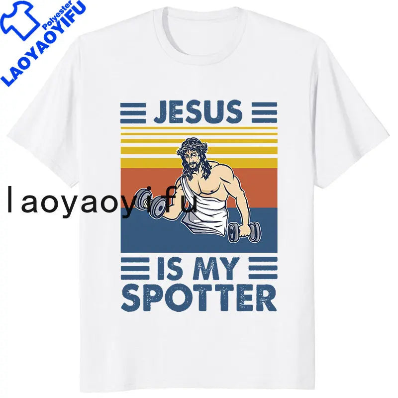 Retro Vintage Jesus Christ Gym T Shirts Men Pure Christian Faith Tee Top Short Sleeved Funny Printed Graphic Tshirt Gift