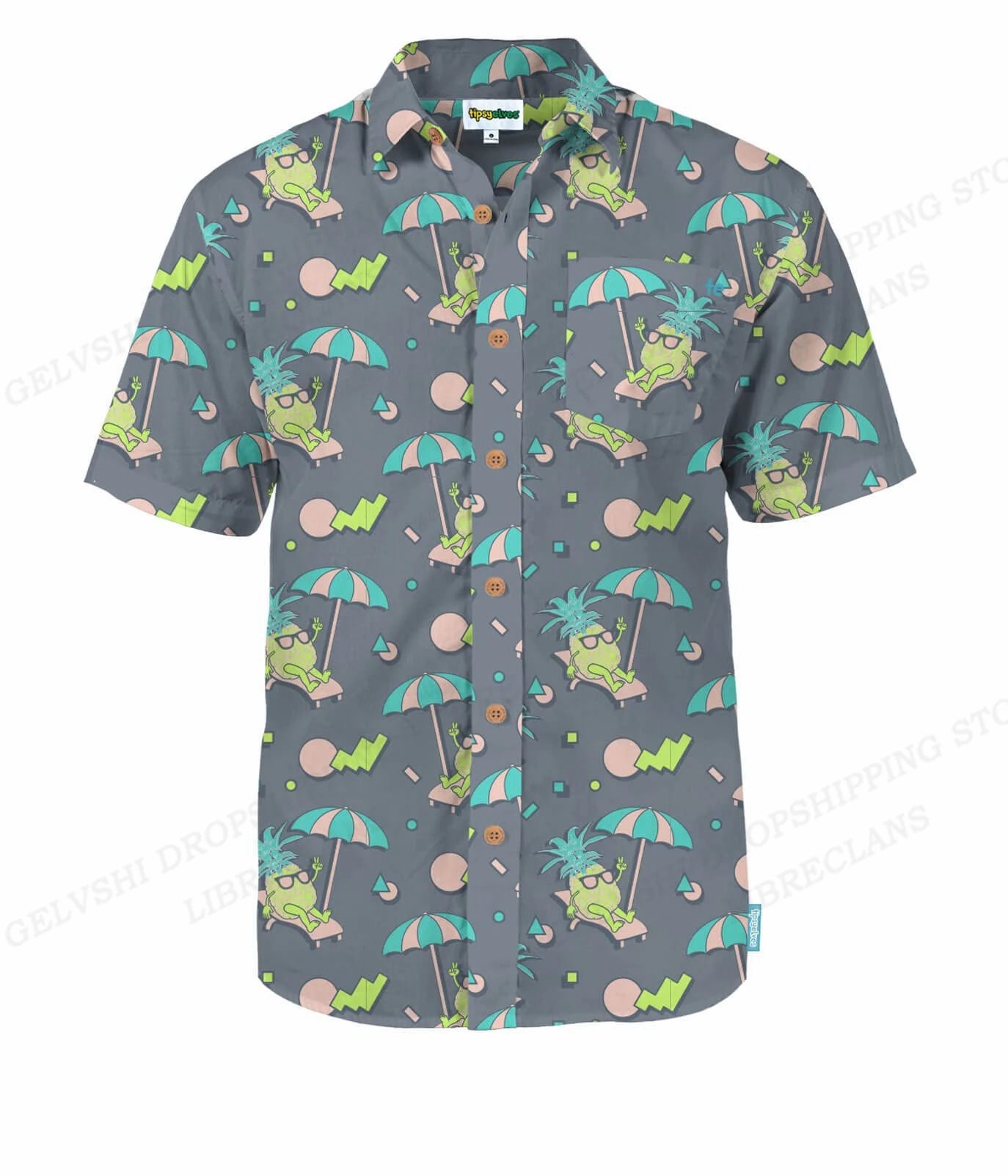 Duck 3D Print Casual Lapel Shirt | Unisex Beach Vacation Short Sleeve Blouse