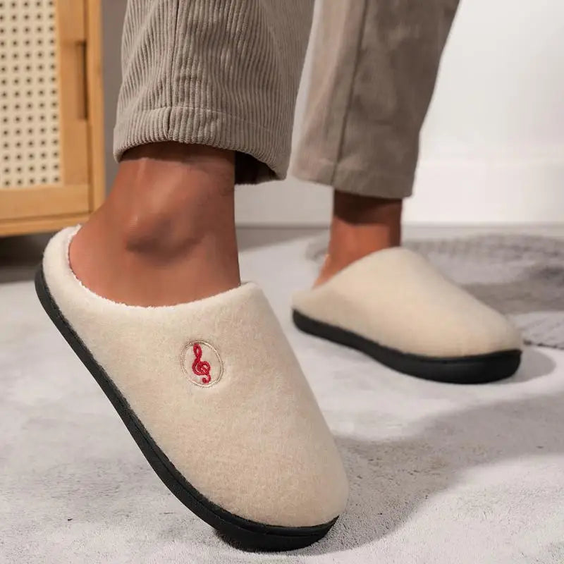 Casual Women’s Home Slippers | Warm &amp; Elegant Music Note Design