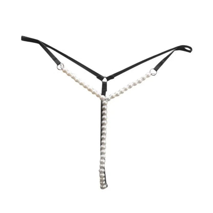 Pearl Beaded Low - Waist Crotchless G-String