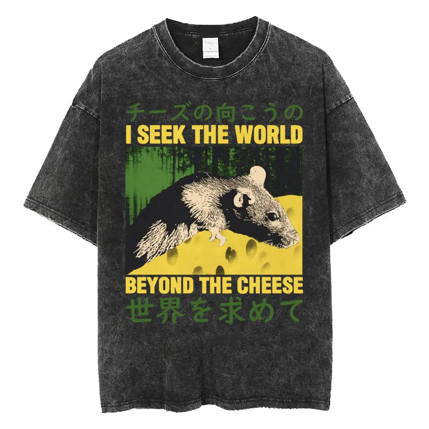 Retro Frog Print Oversized T-Shirt | Funny Japanese Style Tee