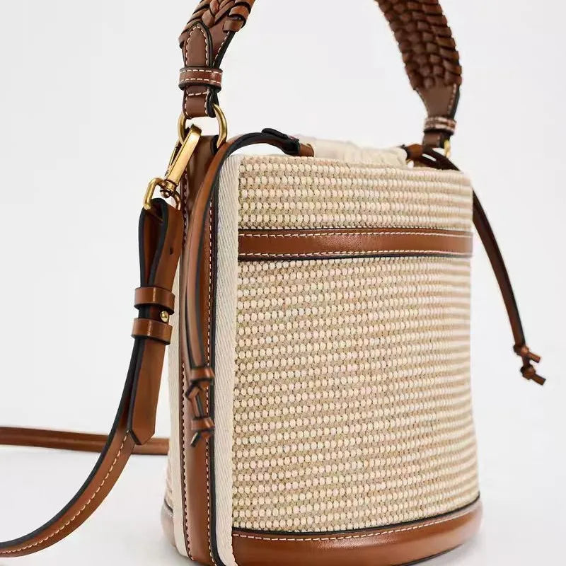 Summer Weave Panelled Shoulder &amp; Crossbody Tote for Women
