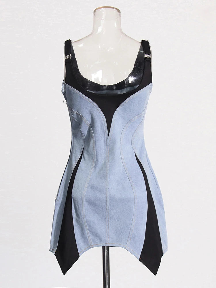 TWOTWINSTYLE Hit Color Slimming Sexy Dress
