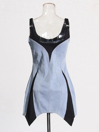 TWOTWINSTYLE Hit Color Slimming Sexy Dress