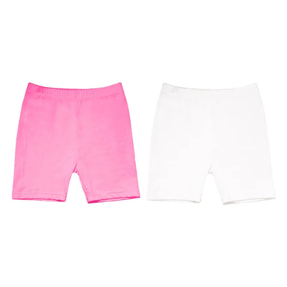 2Pcs Kids Girls Solid Color Cotton Leggings Safety Shorts