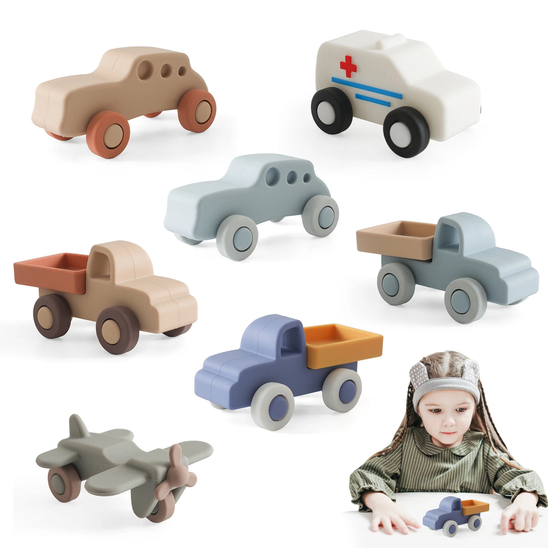Silicone Car Teether Toy Educational Baby Teething Block