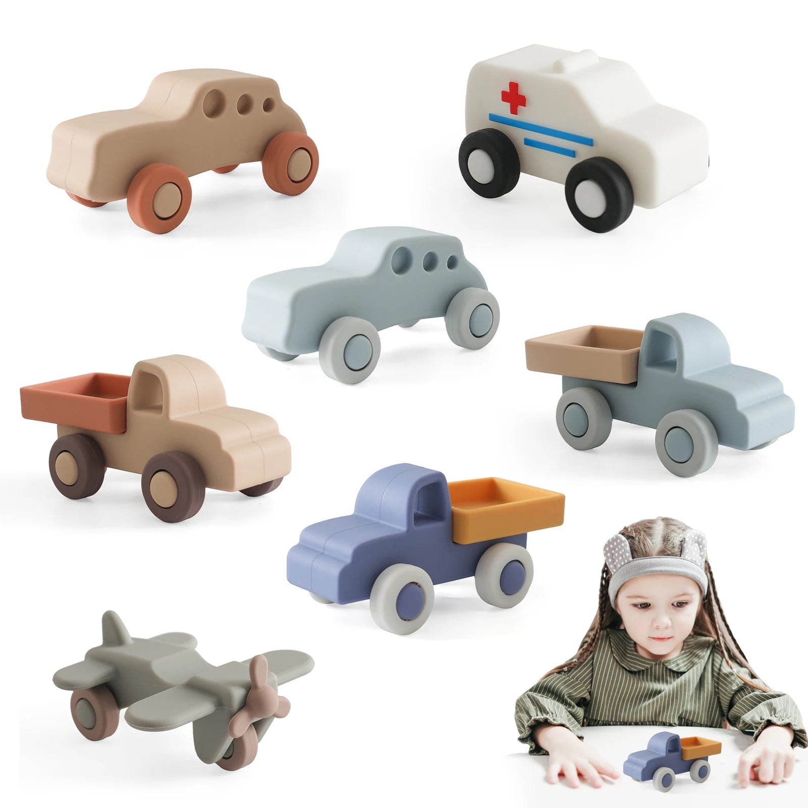 Silicone Car Teether Toy Educational Baby Teething Block