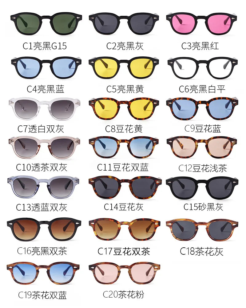 Vintage Shell Round Sunglasses Men
