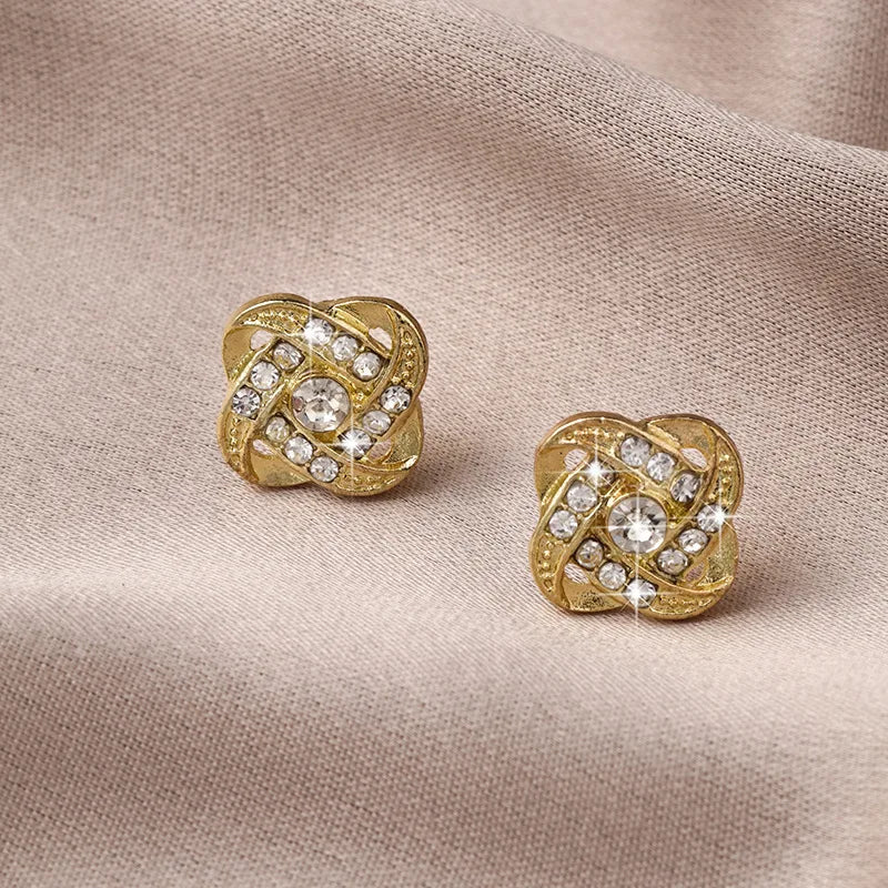 Light Luxury Zircon Cross Stud Earrings