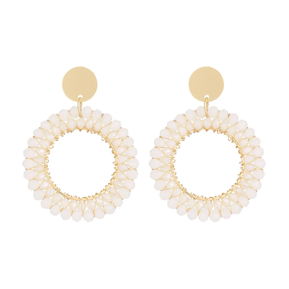 INKDEW Round Shape Drop Earrings for Women