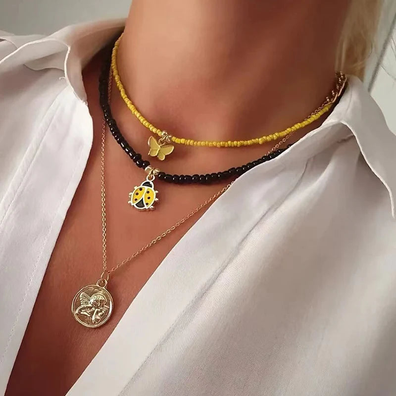 Bohemian Multilayer Handmade Beads Necklace with Heart