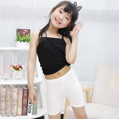 2Pcs Kids Girls Solid Color Cotton Leggings Safety Shorts