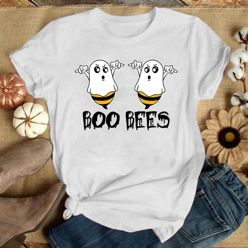 Women’s Harajuku Funny Bees T-Shirt | Casual Short Sleeve Cartoon Print Tee