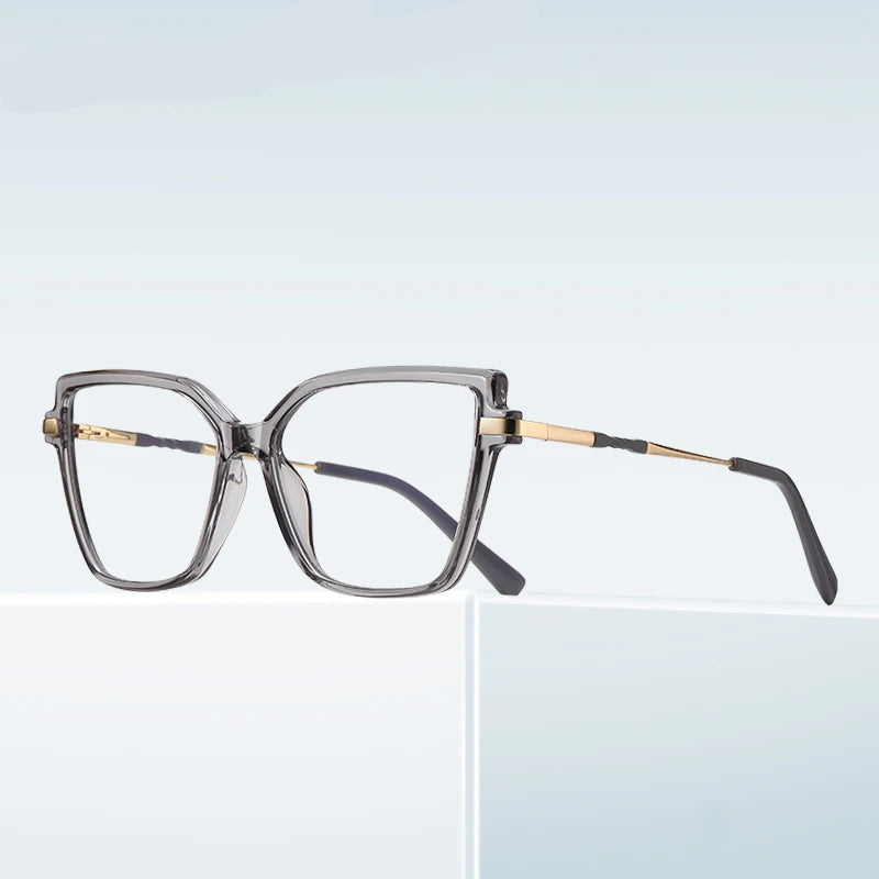 Simple Design Fashionable Large Frame Anti-Blue Light Reading Glasses for Women