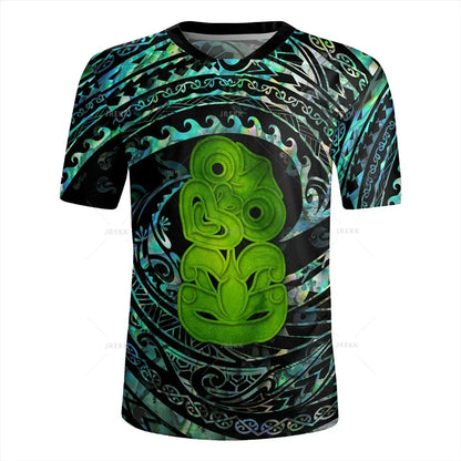 New Zealand Silver Fern 3D Print T-Shirt | NZ Flag Style V-Neck Summer Tee